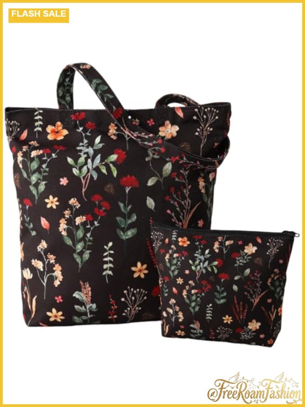 JATEBI Women's Tote Bag Set Polyester Floral Print Large Capacity